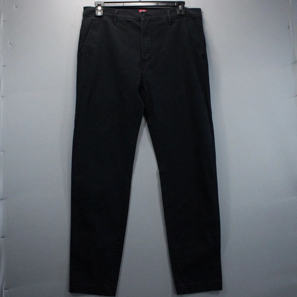 Levis XX Chino Standard Taper Black Pants Mens 36x34 Modern Tech Active Workwear